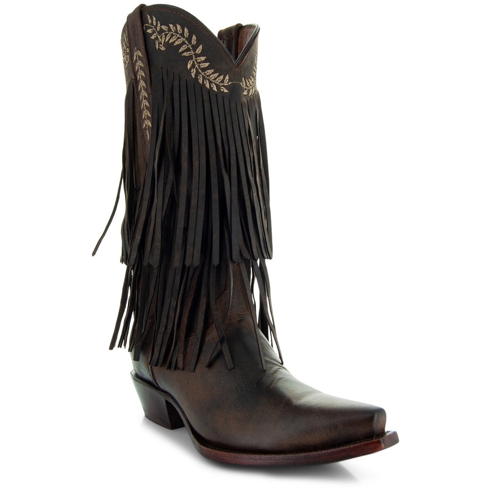 Santa Fe Two Layer Fringe Cowgirl Boots - Picture 3 of 10
